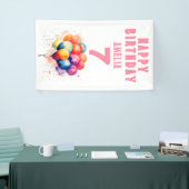 カラフルな風船 水彩 子供の誕生日パーティー 横断幕 (トレードショー)