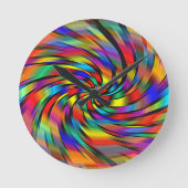 カラフルな風車の時計 ラウンド壁時計 (正面)