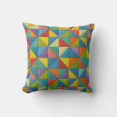 カラフルな風車キルトデザイン クッション (正面)