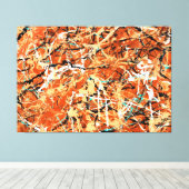 カラフルな飛沫　XLVII - アクション・ペインティング - キャンバスプリント (インサイチュ (ウッドフロア))