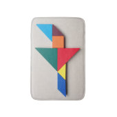 カラフルな飛行機のタングラム バスマット (正面縦)