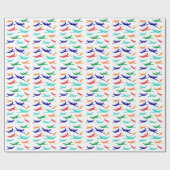 カラフルな飛行機パターン ラッピングペーパー (フラット)