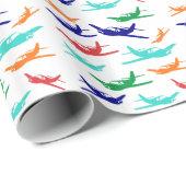 カラフルな飛行機パターン ラッピングペーパー (ロールコーナー)