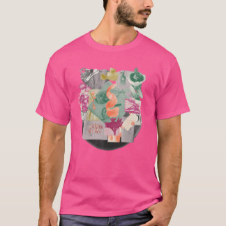 カラフルな食品コラージュの少女 Tシャツ