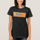カラフルな馬が走る Tシャツ (正面)