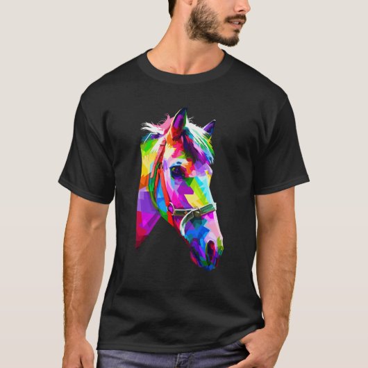 カラフルな馬のグラフィック2 Tシャツ (正面)