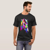 カラフルな馬のグラフィック2 Tシャツ (正面フル)