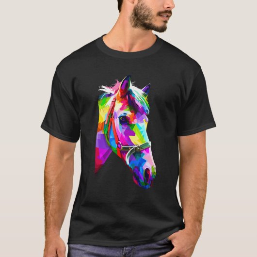 カラフルな馬のグラフィック2 Tシャツ (正面)