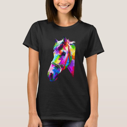 カラフルな馬のグラフィック4 Tシャツ (正面)