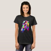 カラフルな馬のグラフィック4 Tシャツ (正面フル)