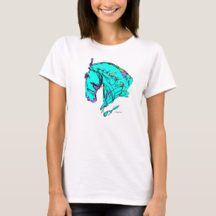 カラフルな馬場馬術の馬のティー Tシャツ