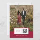 カラフルな高級感のある野生の花畑の結婚式の写真 セーブザデート (裏面)