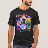 カラフルな魔女のポーション瓶 スプーキー・ハロウィン Tシャツ (正面)