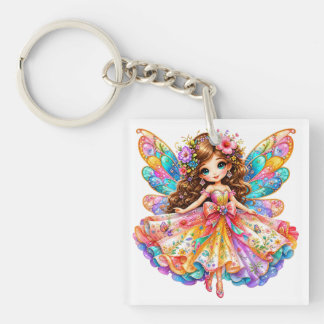 カラフルな魔法の妖精のデジタルクリップアート - かわいいファンタジー キーホルダー