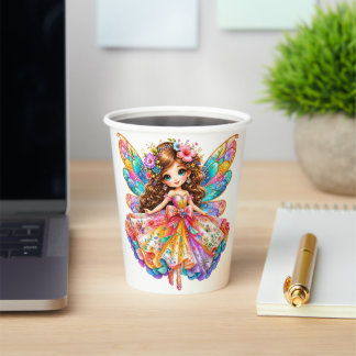カラフルな魔法の妖精のデジタルクリップアート - かわいいファンタジー 紙コップ