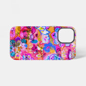 カラフルな魔法の抽象的な花 iPhoneケース (裏面横)