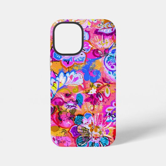 カラフルな魔法の抽象的な花 iPhoneケース (裏面)