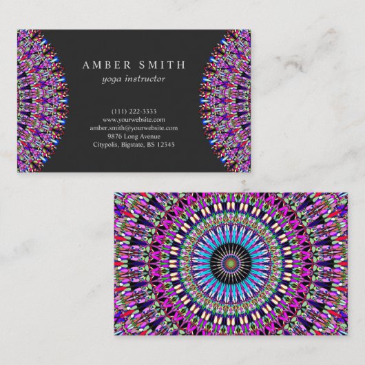 カラフルな魔法の曼荼羅 名刺 (正面/裏面)