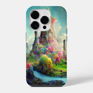 カラフルな魔法の森のエイリアン風景 iPhone 14 PROケース