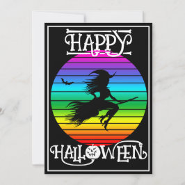 カラフルな魔法使いのハロウィンパーティー 招待状