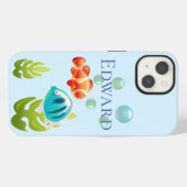カラフルな魚と泡と海藻 iPhoneケース (裏面横)