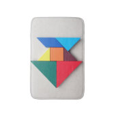 カラフルな魚のタングラム バスマット (正面縦)