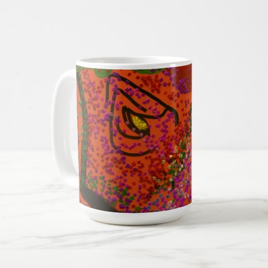 カラフルな魚のパターン  コーヒーマグカップ (正面左)