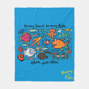 カラフルな魚の友人 フリースブランケット
