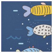 カラフルな魚の群れの生地 ファブリック (クローズアップ)