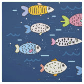 カラフルな魚の群れの生地 ファブリック (見本)