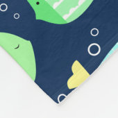 カラフルな魚パターン フリースブランケット (角)