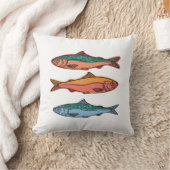 カラフルな魚 クッション (ブランケット)