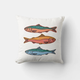 カラフルな魚 クッション