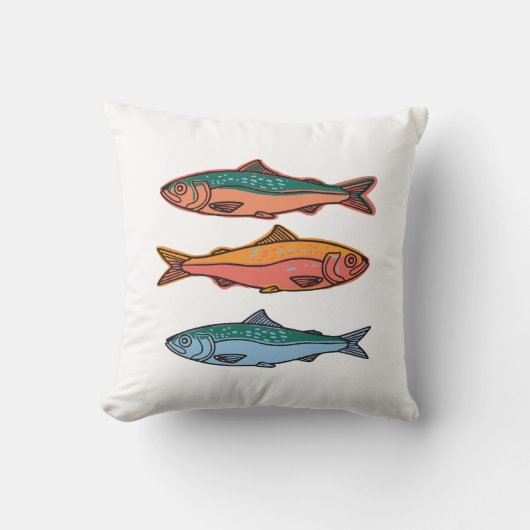 カラフルな魚 クッション (正面)