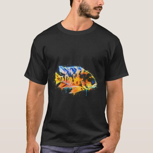 カラフルな魚 - ペイントブラシ Tシャツ (正面)