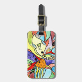 カラフルな魚 ラゲッジタグ (正面縦)