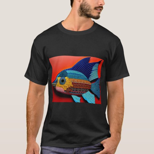 カラフルな魚 Tシャツ (正面)