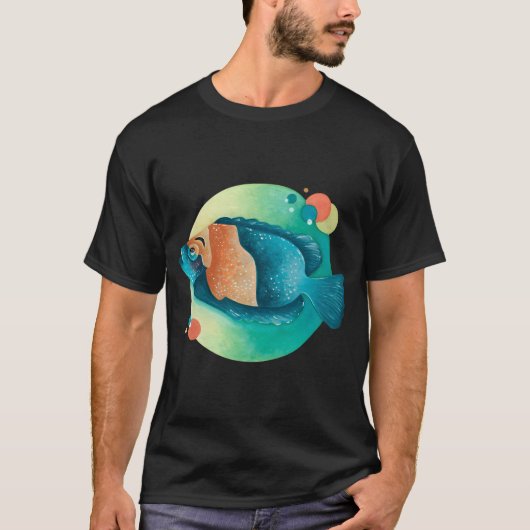 カラフルな魚 Tシャツ (正面)