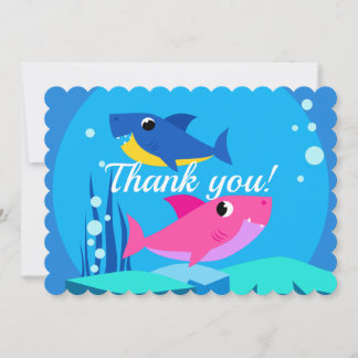 カラフルな鮫のサンキューカード サンキューカード