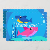 カラフルな鮫のサンキューカード サンキューカード (正面/裏面)