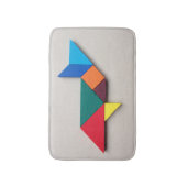 カラフルな鮫のタングラム バスマット (正面縦)