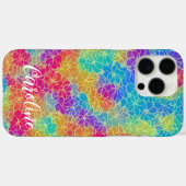 カラフルな鮮やかな虹の花柄の名前 Case-Mate iPhoneケース (裏面 (横))
