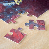 カラフルな鯉のいる日本の魚池 ジグソーパズル (側面)