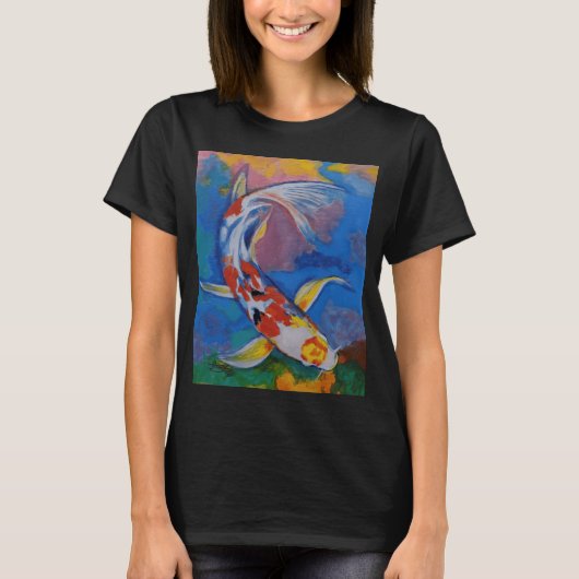 カラフルな鯉の絵 Tシャツ (正面)