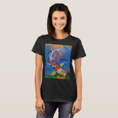 カラフルな鯉の絵 Tシャツ (正面フル)