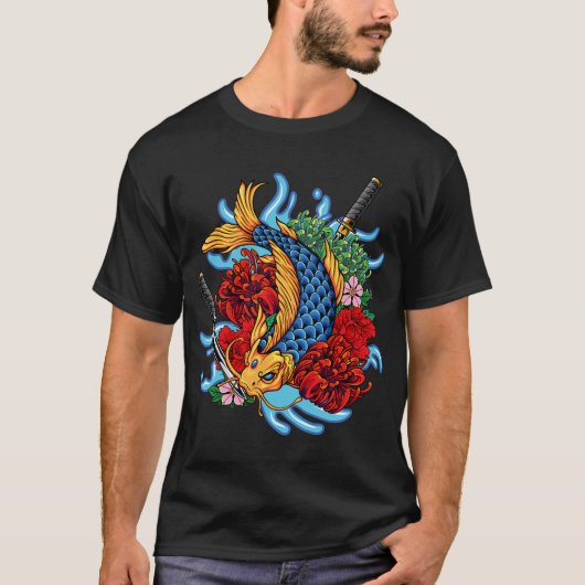 カラフルな鯉の魚 Tシャツ (正面)