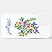 カラフルな鳥と花のオーダーメイドデザイン Case-Mate iPhoneケース (裏面 (横))