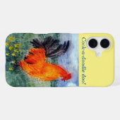 カラフルな鳥のアート ニワトリ iPhoneケース (裏面横)