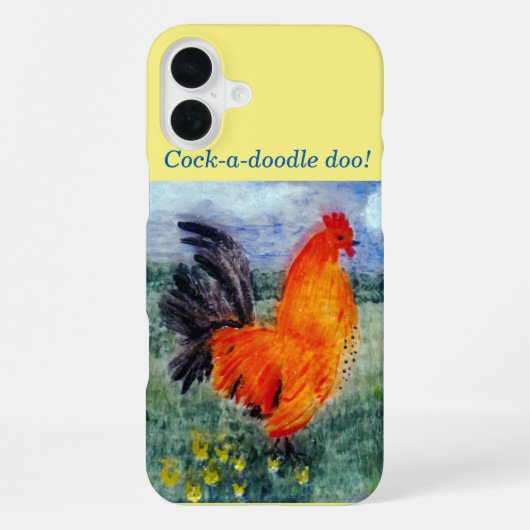カラフルな鳥のアート ニワトリ iPhoneケース (裏面)