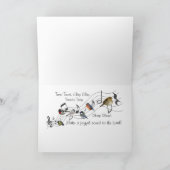 カラフルな鳥のコラージュ シーズンカード (内部)